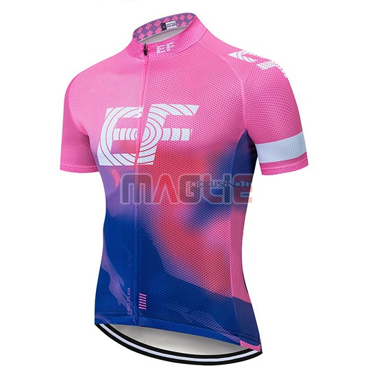 Maglia EF Education First Manica Corta 2019 Rosa Blu